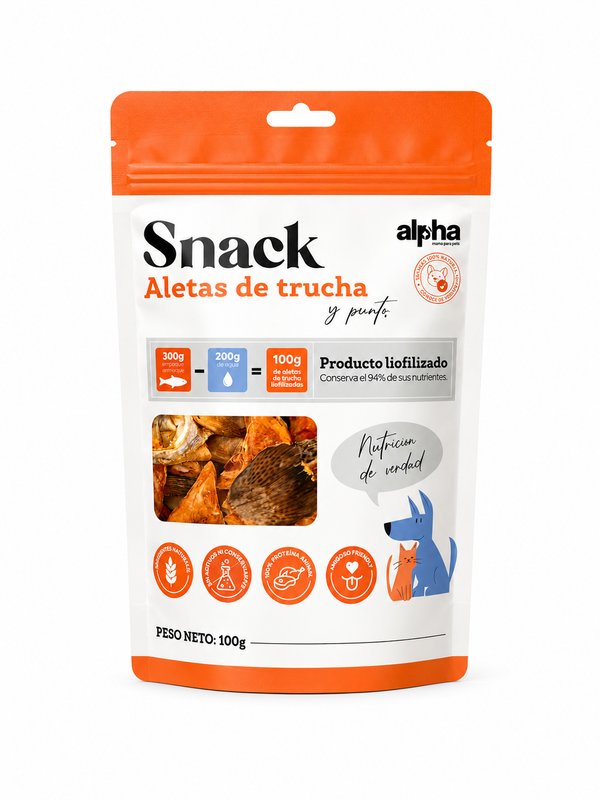 Snack Aletas de Truchas Alpha 100gr