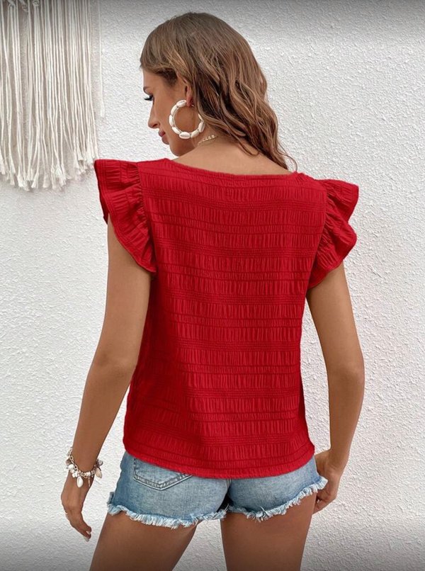 SHEIN VCAY Blusa de verano con cuello cuadrado
