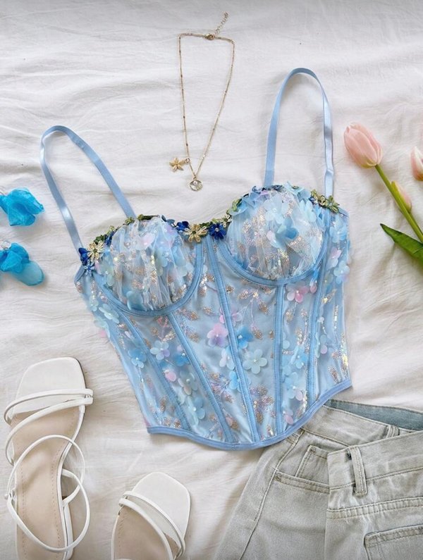 Top estilo floral 🩵🦋