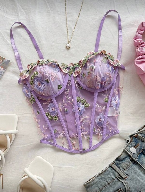 Top estilo floral 💜