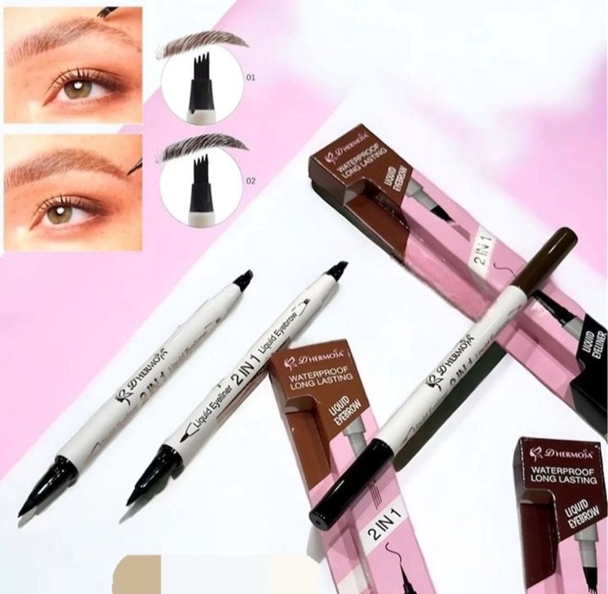 Lapiz para cejas 2 en 1