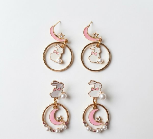 Aros con diseño de conejitos