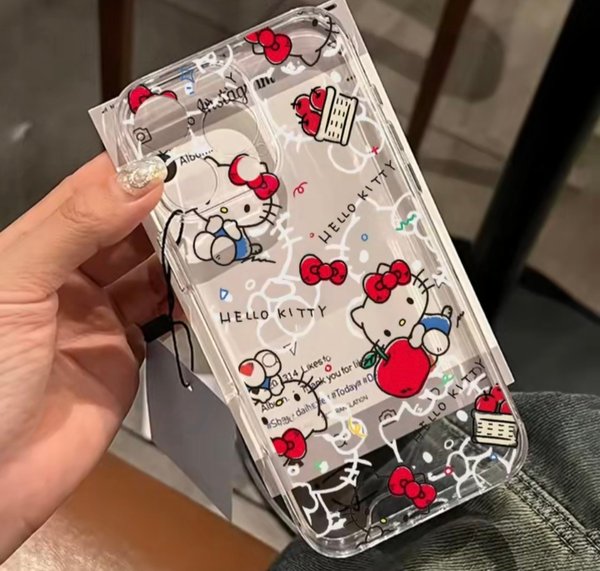 Funda transparente con Diseño hello kitty 