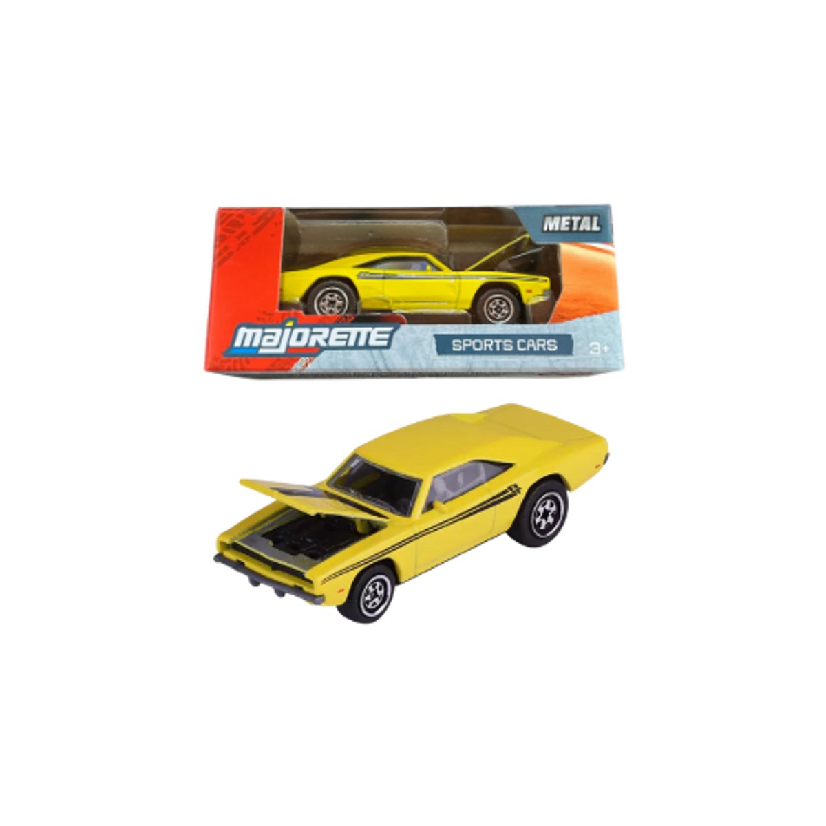 Dodge Charger - Color Amarillo - Majorette Sports Cars Box