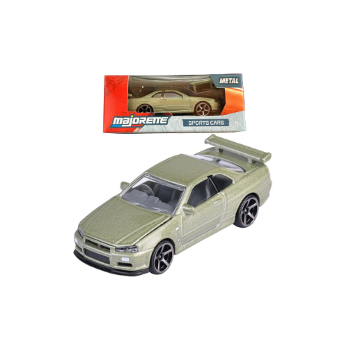 Nissan Skyline GT-R (R34) Color Beige - Majorette Sports Cars Box