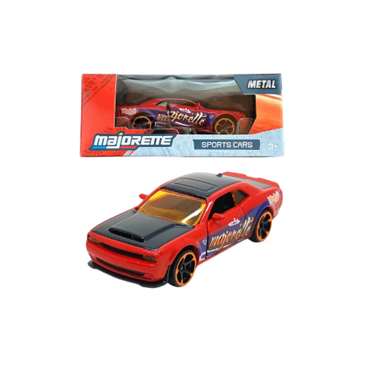 Dodge Challenger - Color Rojo - Majorette Sports Cars Box