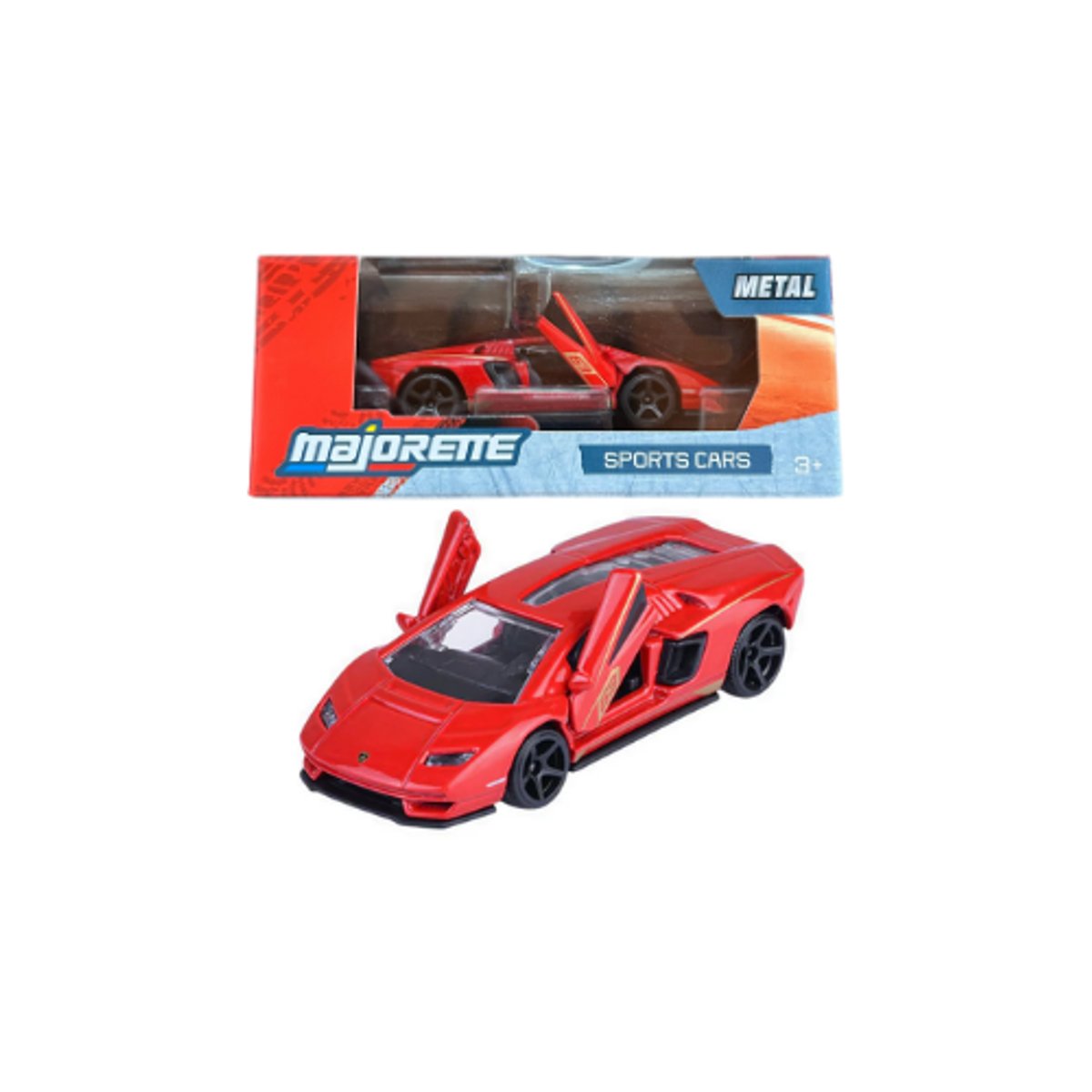 Lamborghini Countach - Color Rojo - Majorette Sports Cars Box
