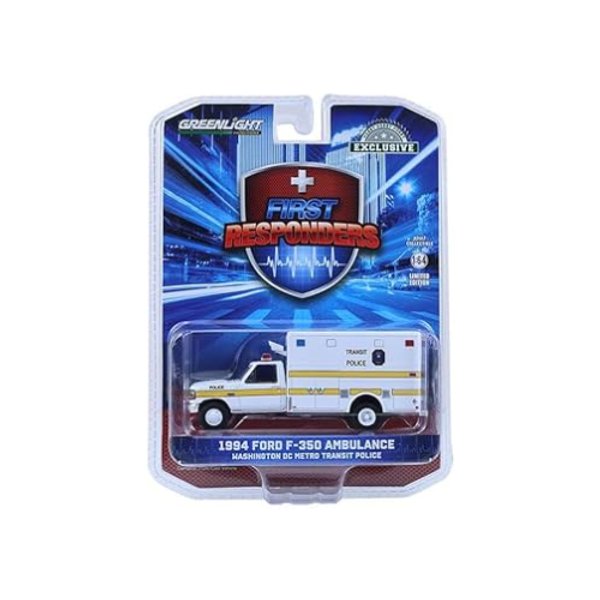1994 Ford F-350 Ambulance Washington Metro Police - GREENLIGHT 1:64 