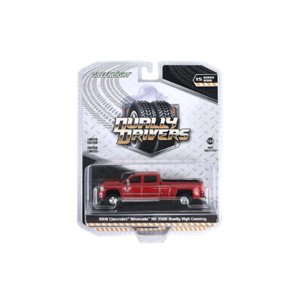  2018 Chevrolet Silverado 3500HD High Country Red - GREENLIGHT 1:64 