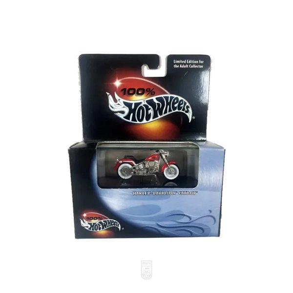 Harley Davidson Fatboy - Roja - Acrilico 100% Hot Wheels