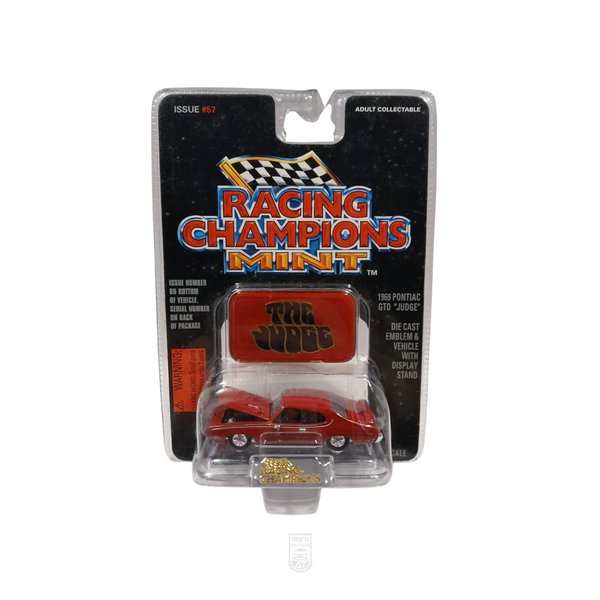 1969 Pontiac GTO Judge - Rojo - Racing Champions - Con Plaquita de metal Escala 1:62