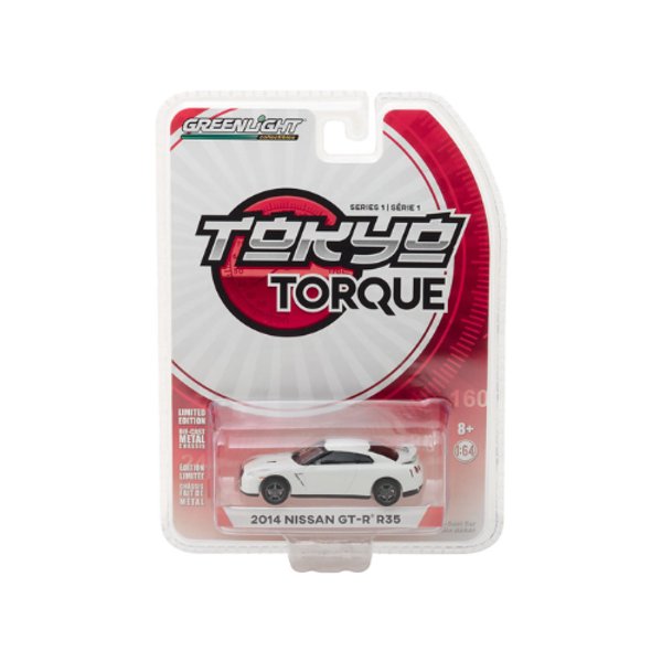 2014 NISSAN GT-R R35 WHITE PEARL 1/64  - GREENLIGHT 