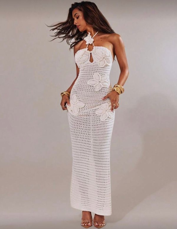 Vestido de hilo con flores 