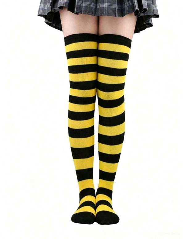 Medias a rayas - AMARILLO CON NEGRO - Cod 8510