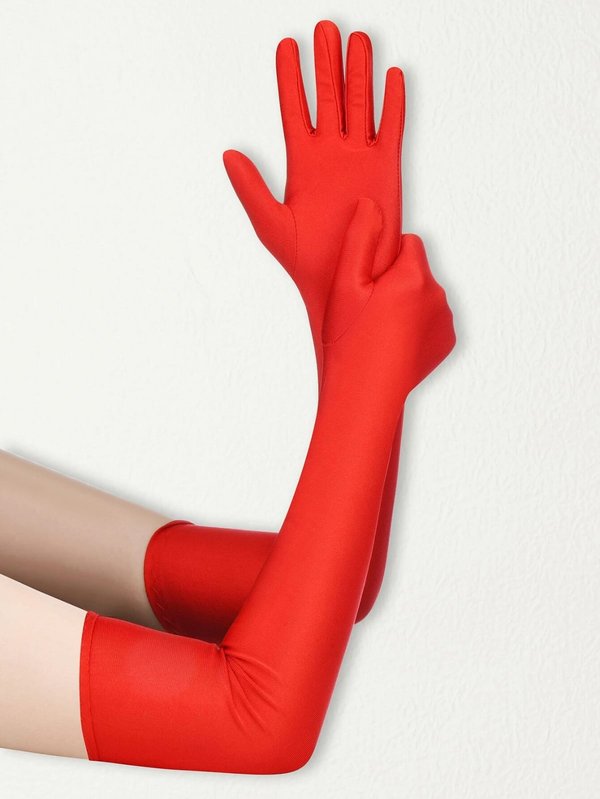 Guante ROJO liso largo 