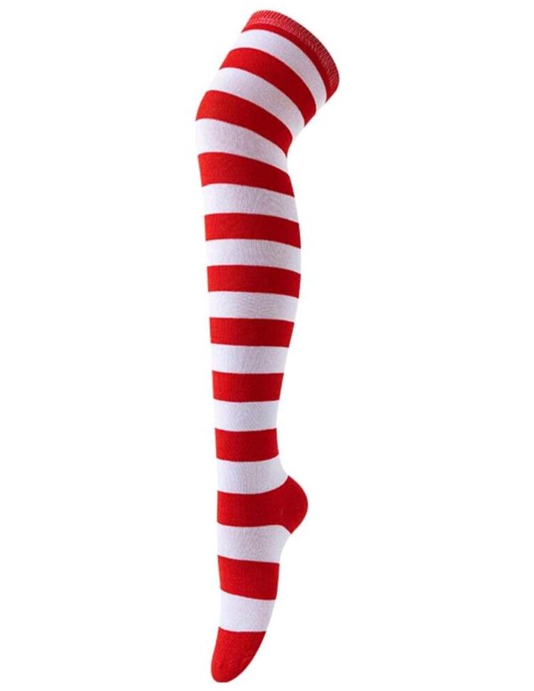 Media a rayas - BLANCO con rojo- Cod 5669 #1
