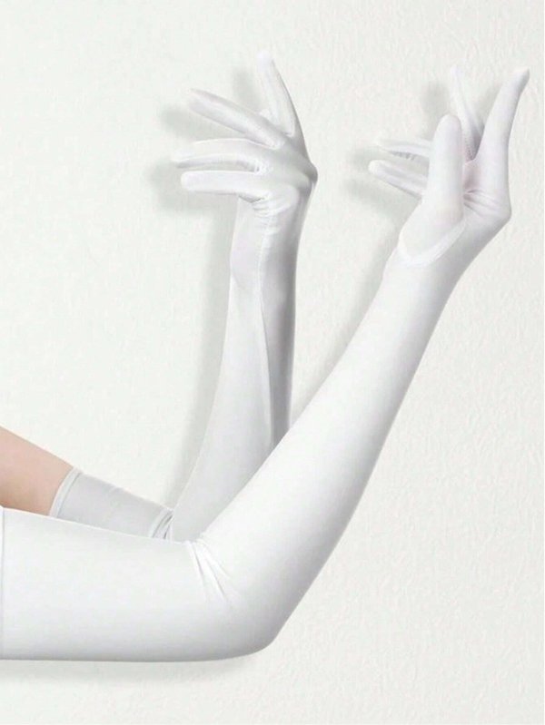 Guante BLANCO liso largo - Cod 8292