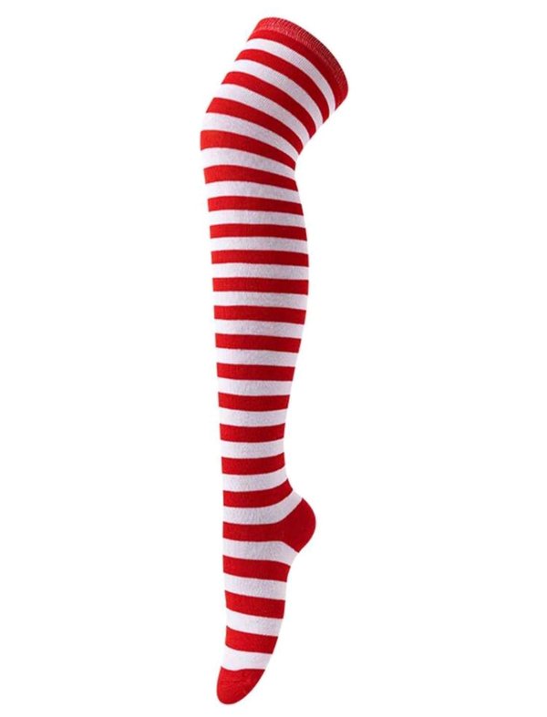 Media a rayas - BLANCO con rojo- Cod 5669 #2