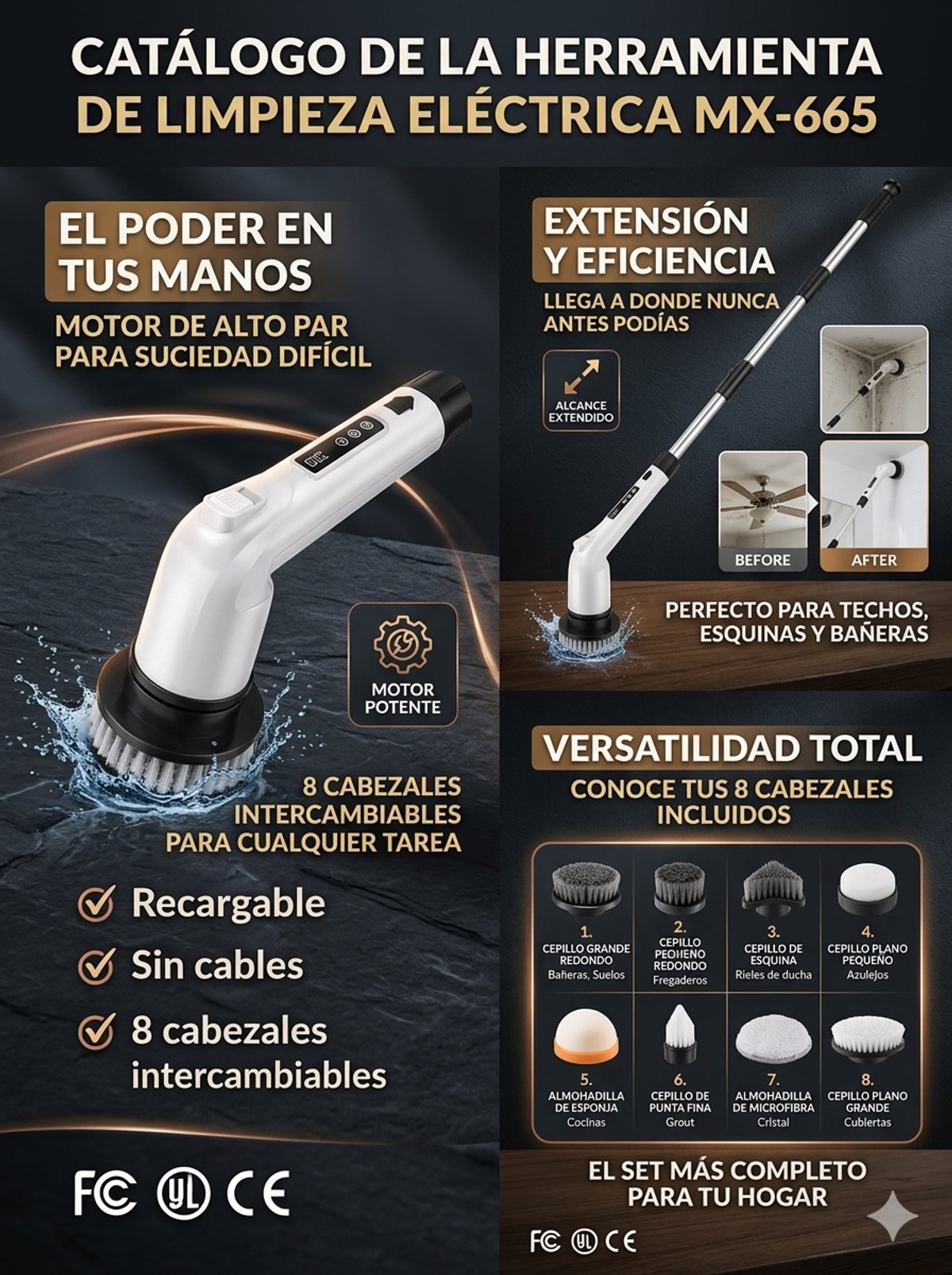 CEPILLO LIMPIADOR 9 EN 1 +regalo para mamá Afiladorde cuchillos profesional - 3