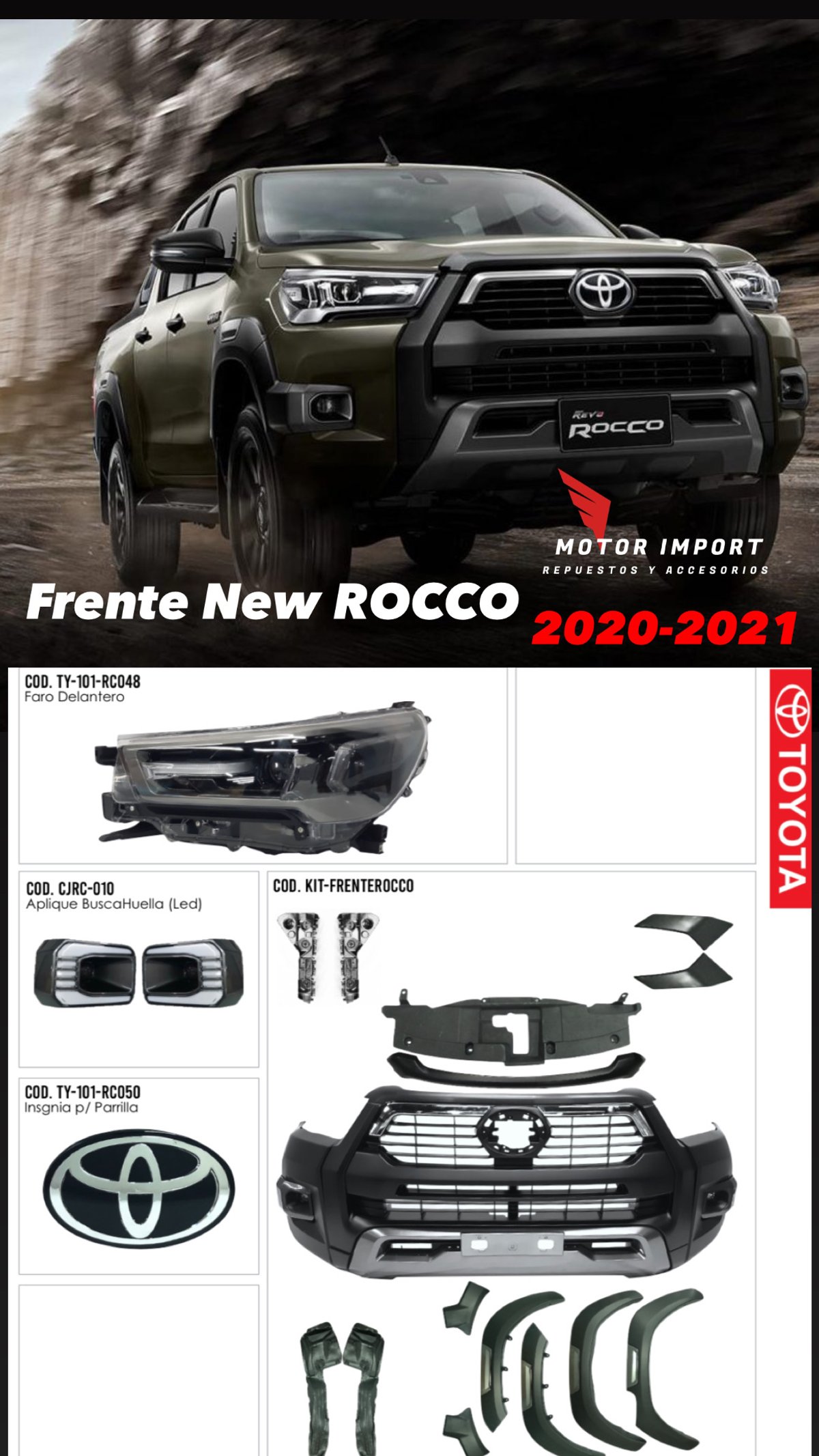 Kit New Rocco Hilux 2021/2023