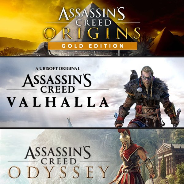 Combo 3×2 | Assassin’s Creed® Origins – Odyssey – Valhalla  - PS4/PS5 (Digital)