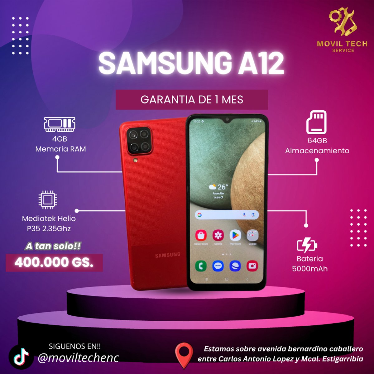 SAMSUNG GALAXY A12 64GB/4GB (USADO)