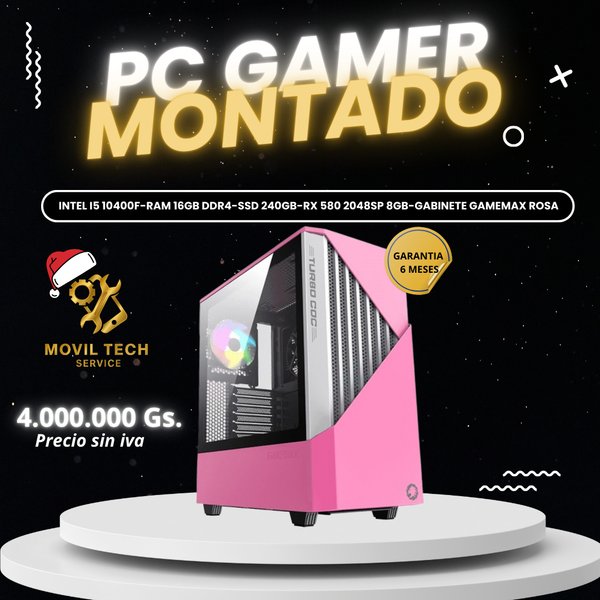 PC GAMER MONTADO INTEL I5 10400F+RX 580 2048SP 8GB