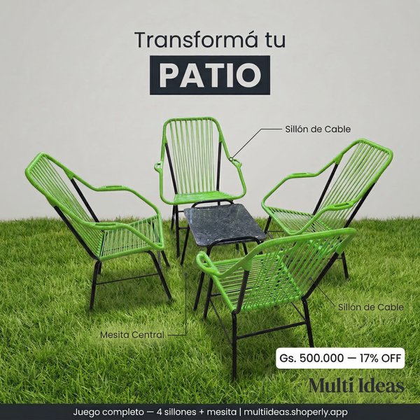 Juego de Sillones de cable con mesita 