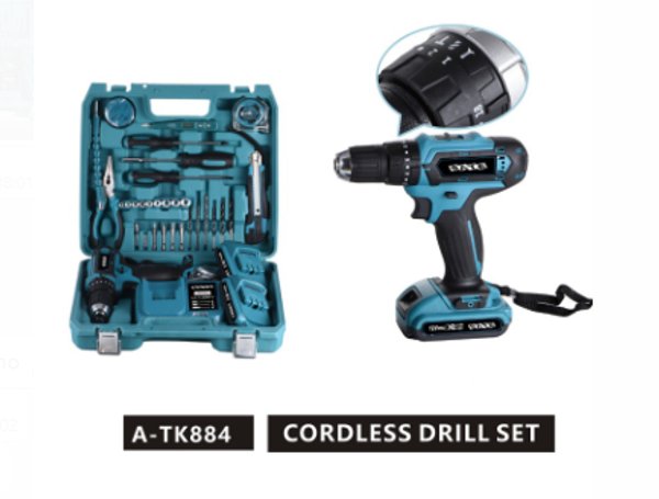 Kit de destornillador inalámbrico SATE de 12 V A-TK884, color verde.