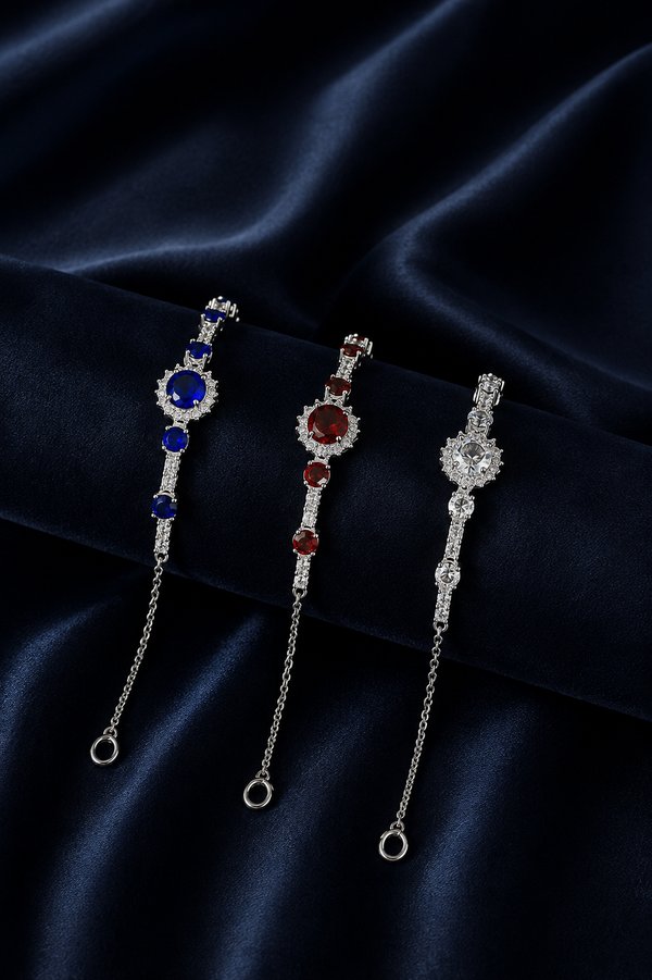 Pulsera - Piedras centrales - Plata