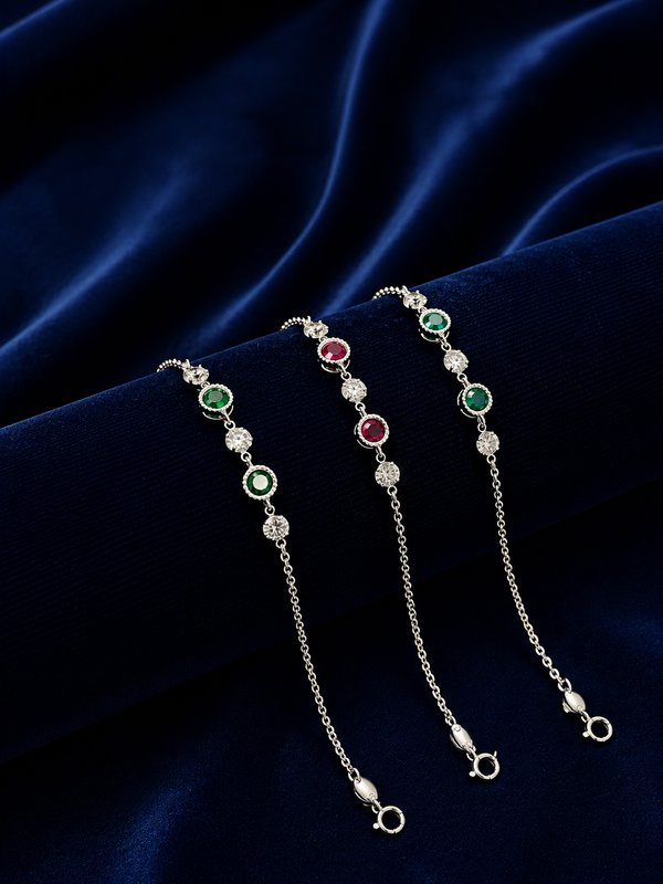 Pulsera - Zircon y piedras - Plata