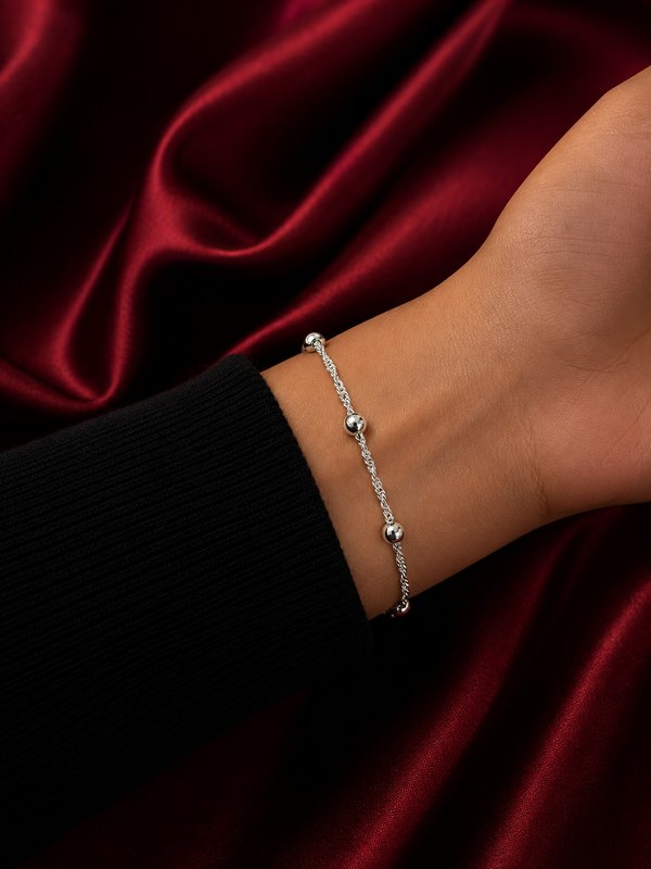 Pulsera - Bolitas - Plata
