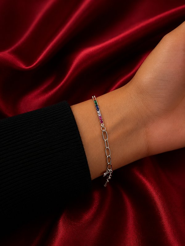 Pulsera - Multicolor - Plata