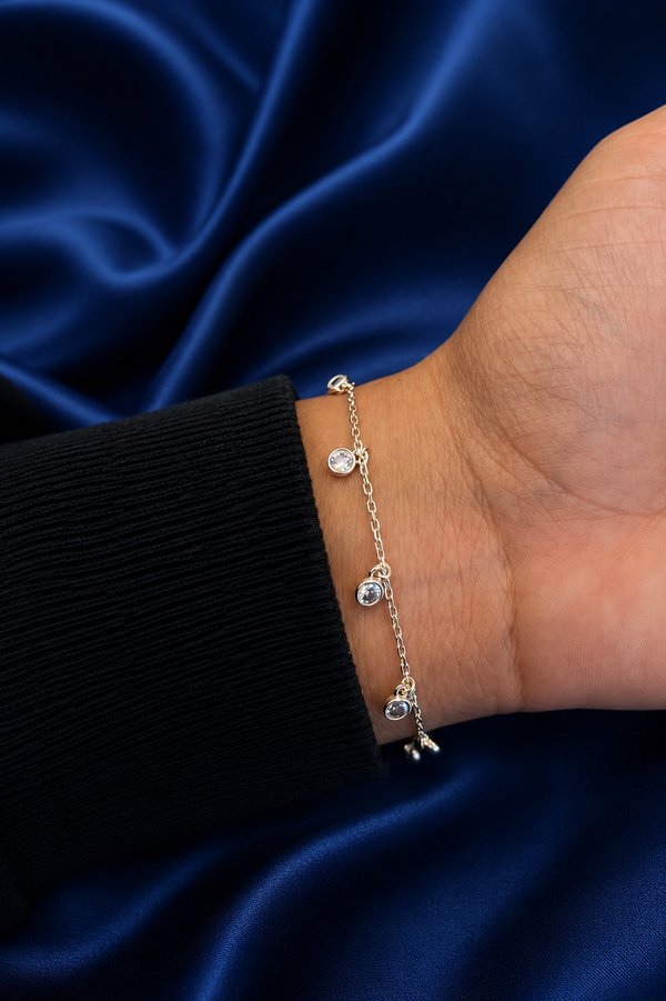 Pulsera - Zircon colgado - Plata