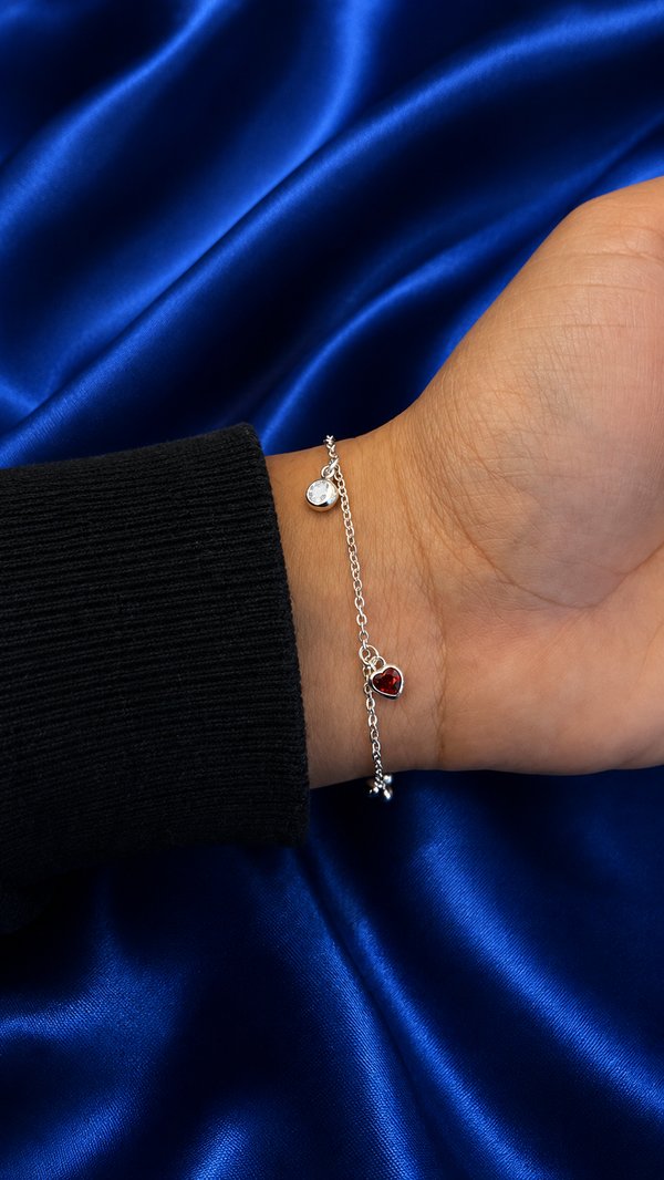 Pulsera - Corazón colgante - Plata