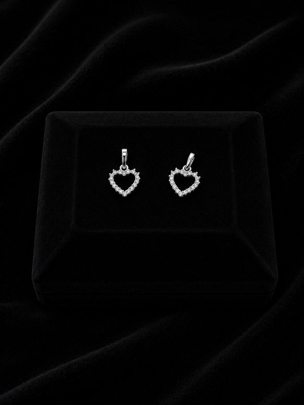 Dijes Corazón Clásico – Plata Italiana 925