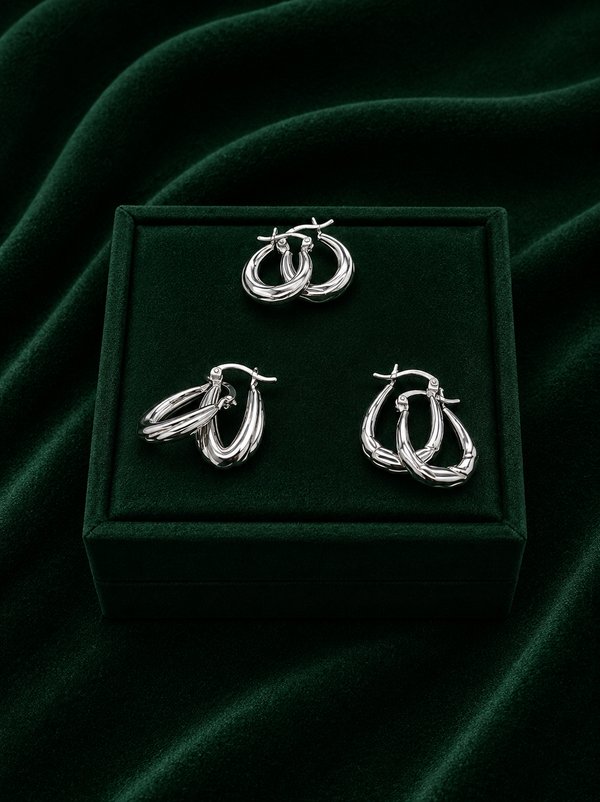 Argollas Onduladas – Plata Italiana 925