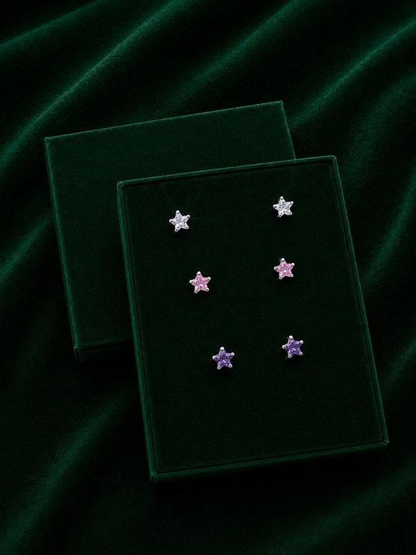 Aros - Estrella - Plata 6x6mm