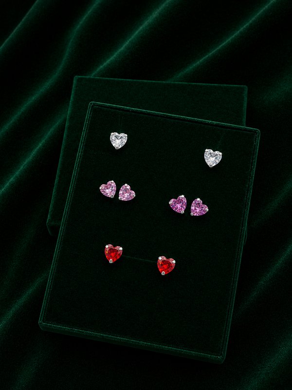 Aros - Forma corazón - Plata 6x6mm