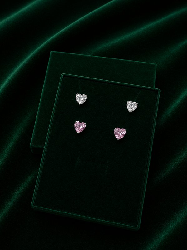 Aros - Forma corazón - Plata 7x7mm