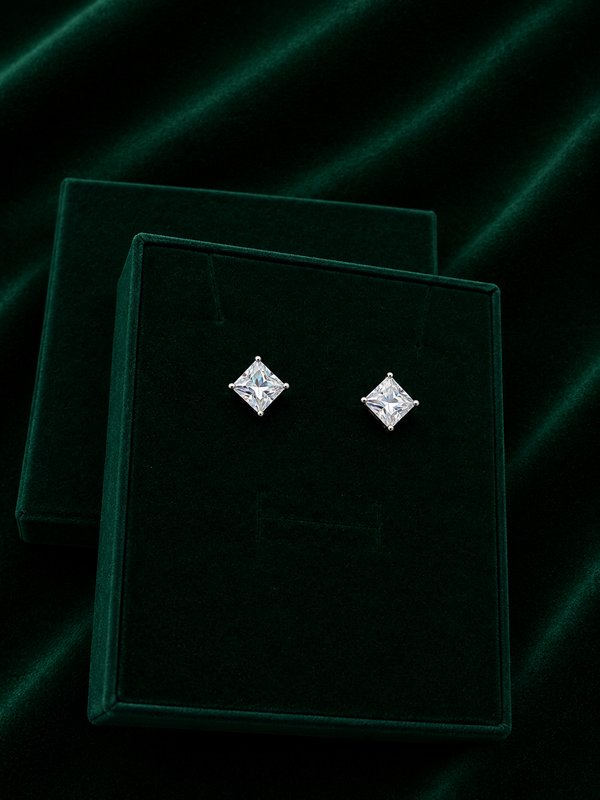 Aros - Cuadrado - Plata 8x8mm