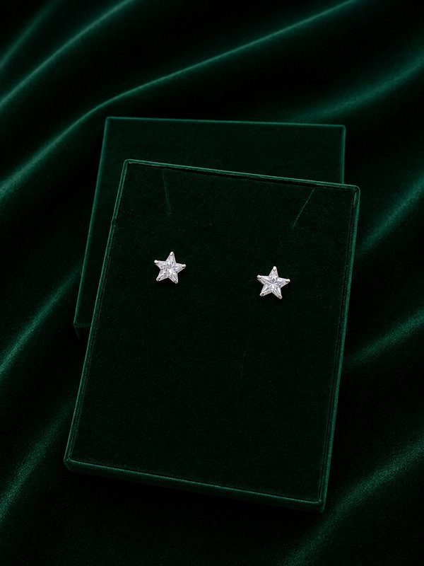 Aros - Estrella - Plata 7x7mm