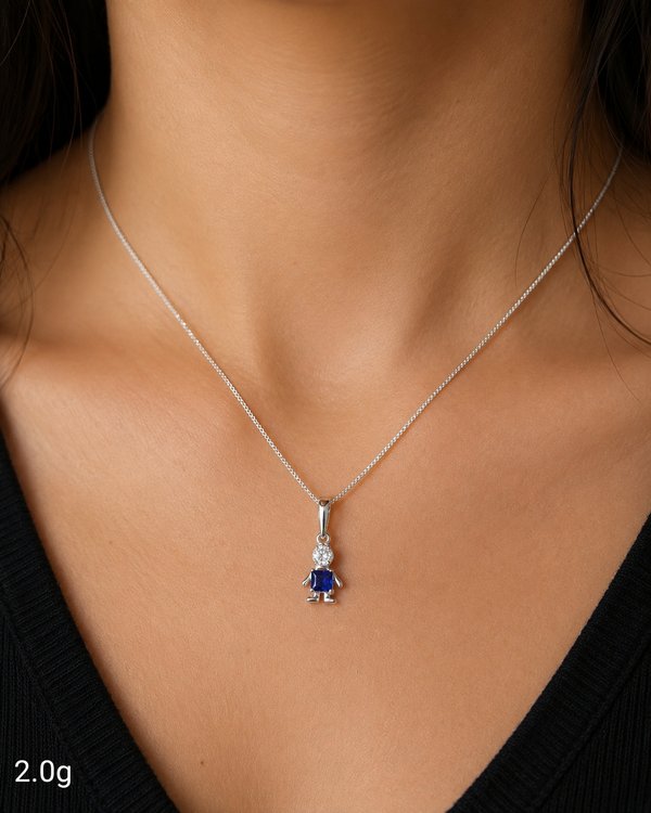 Collar - Niño con Zircón - Plata