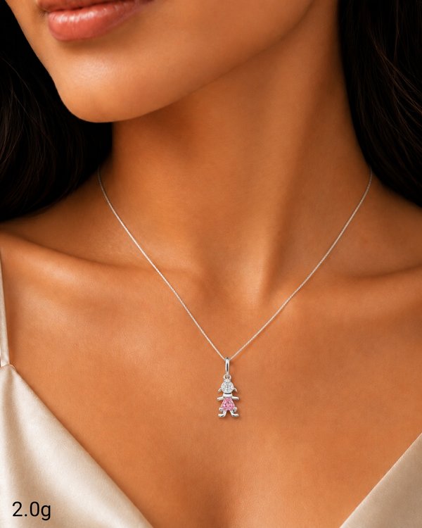 Collar - Niña con Zircón - Plata