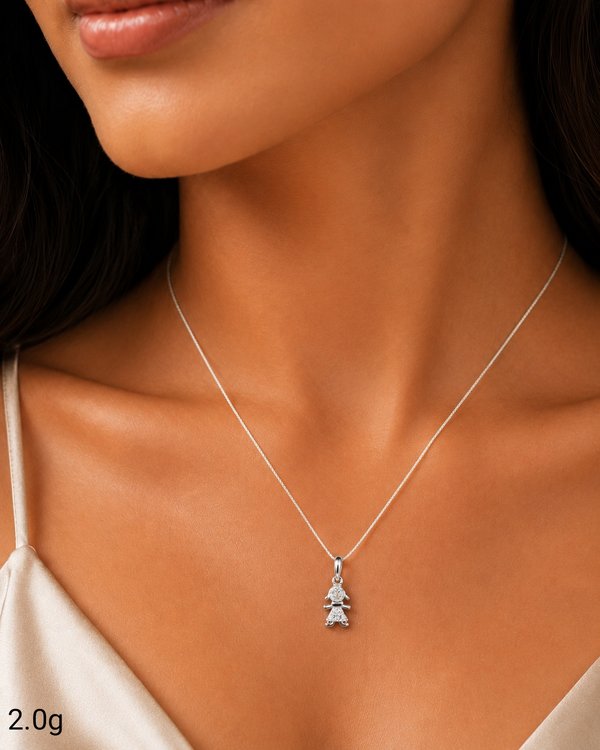 Collar - Niña con Zircón - Plata