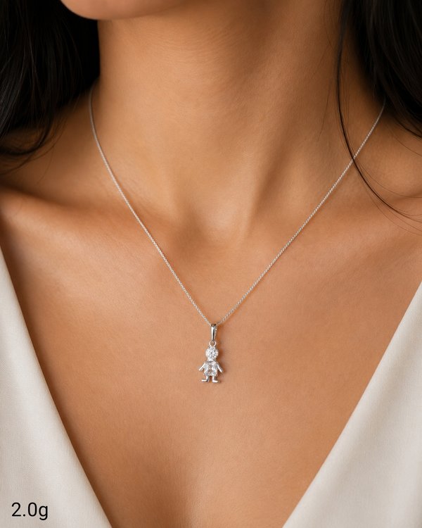 Collar - Niño con Zircón - Plata