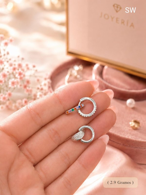 Aros - Zircones - Plata