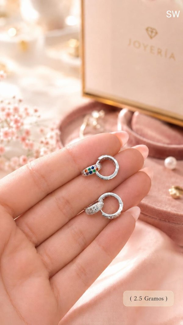Aros - Argolla con zircon - Plata