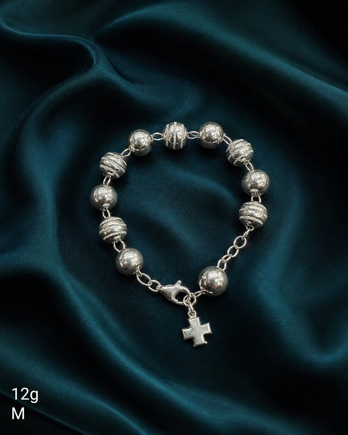 Pulsera - Rosario Dibujado - Plata   - 3