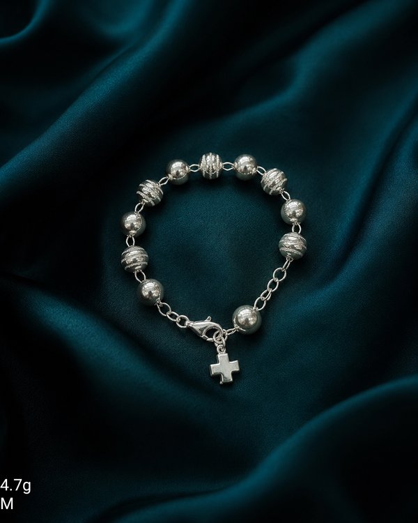 Pulsera - Rosario Dibujado - Plata  